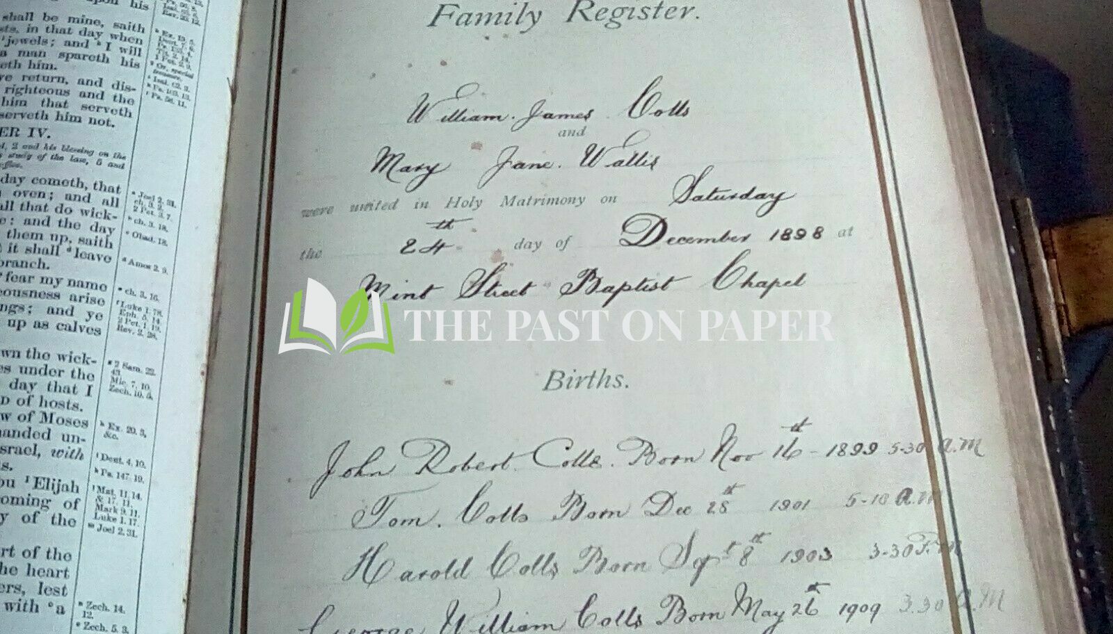 large1895 family bible leather bound with brass clasp interesting item/heavy - Image 2