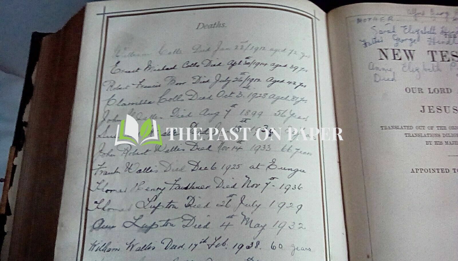 large1895 family bible leather bound with brass clasp interesting item/heavy - Image 4