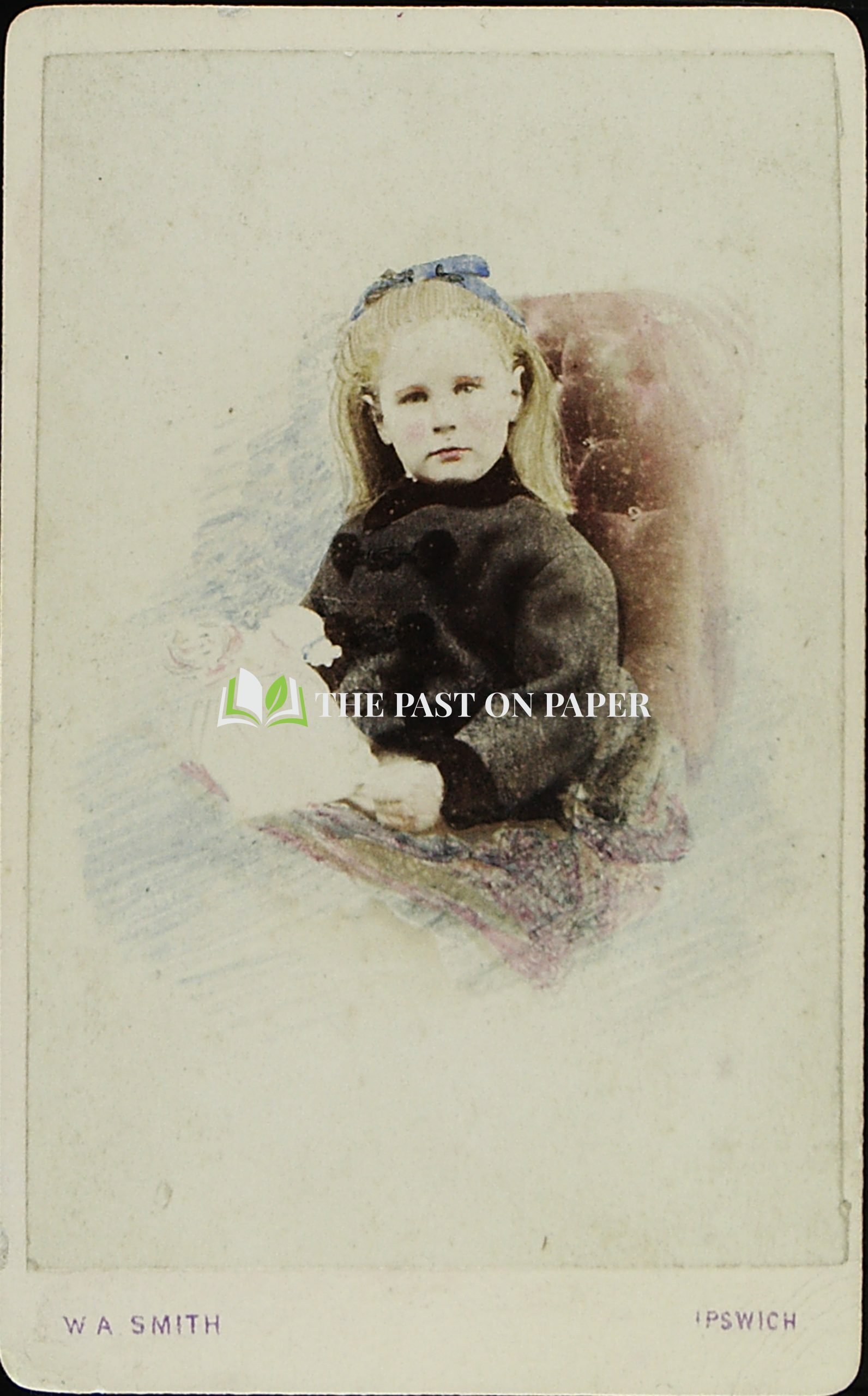 Coloured Carte de Visite of Unidentified Young Girl, Ipswich, est 1870s