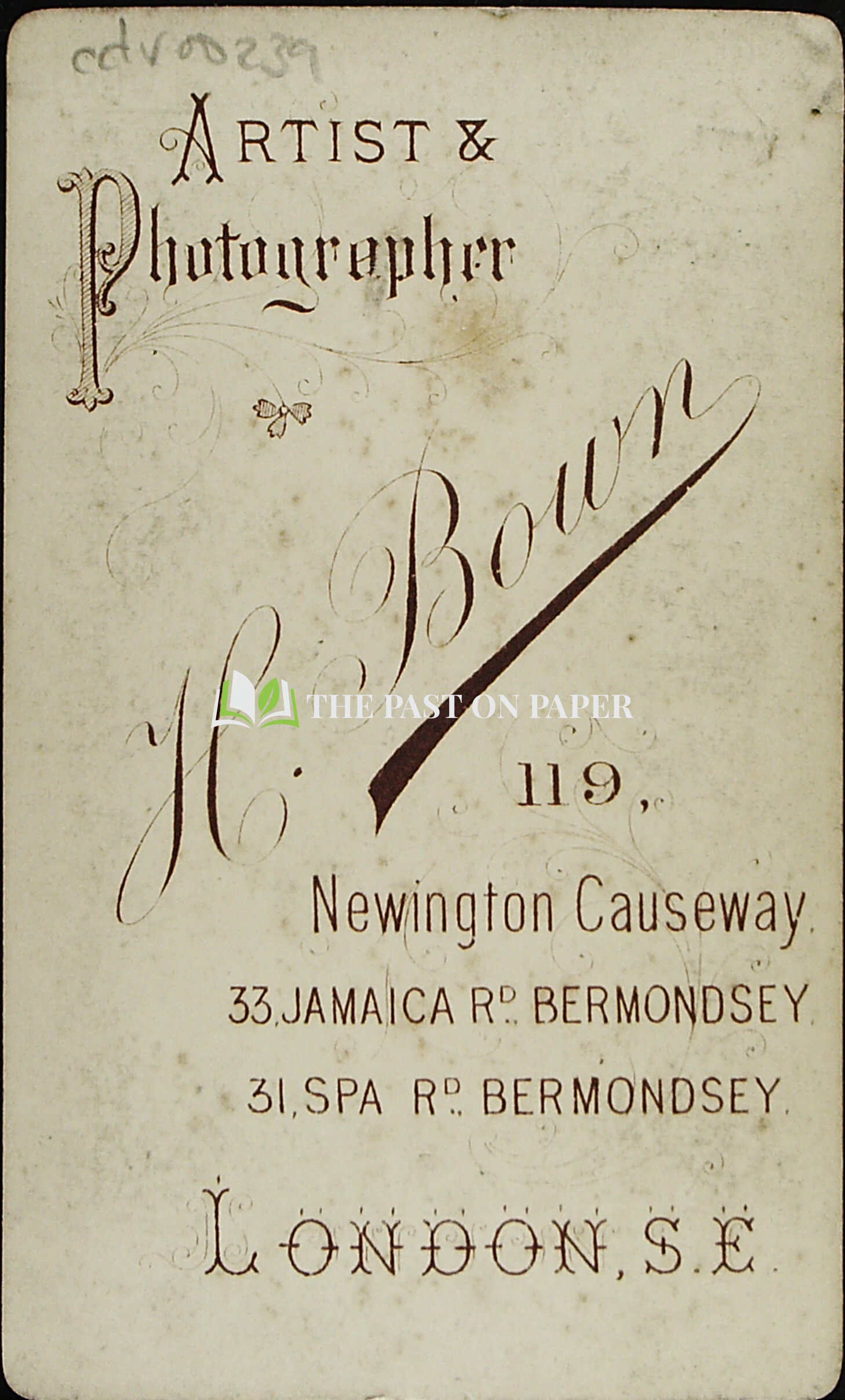 Carte de Visite of Unidentified Gentleman, London,1870s - Image 2