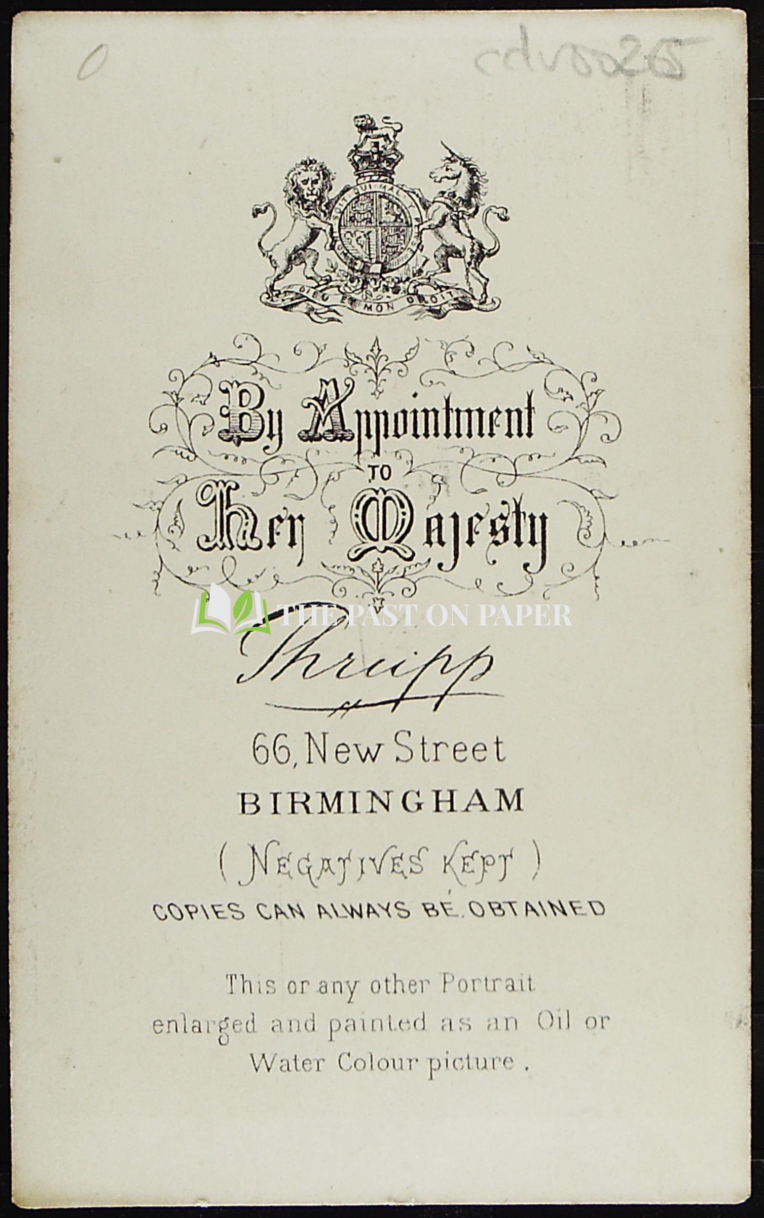 Carte de Visite of Unidentified Woman, Birmingham, 1870s - Image 2