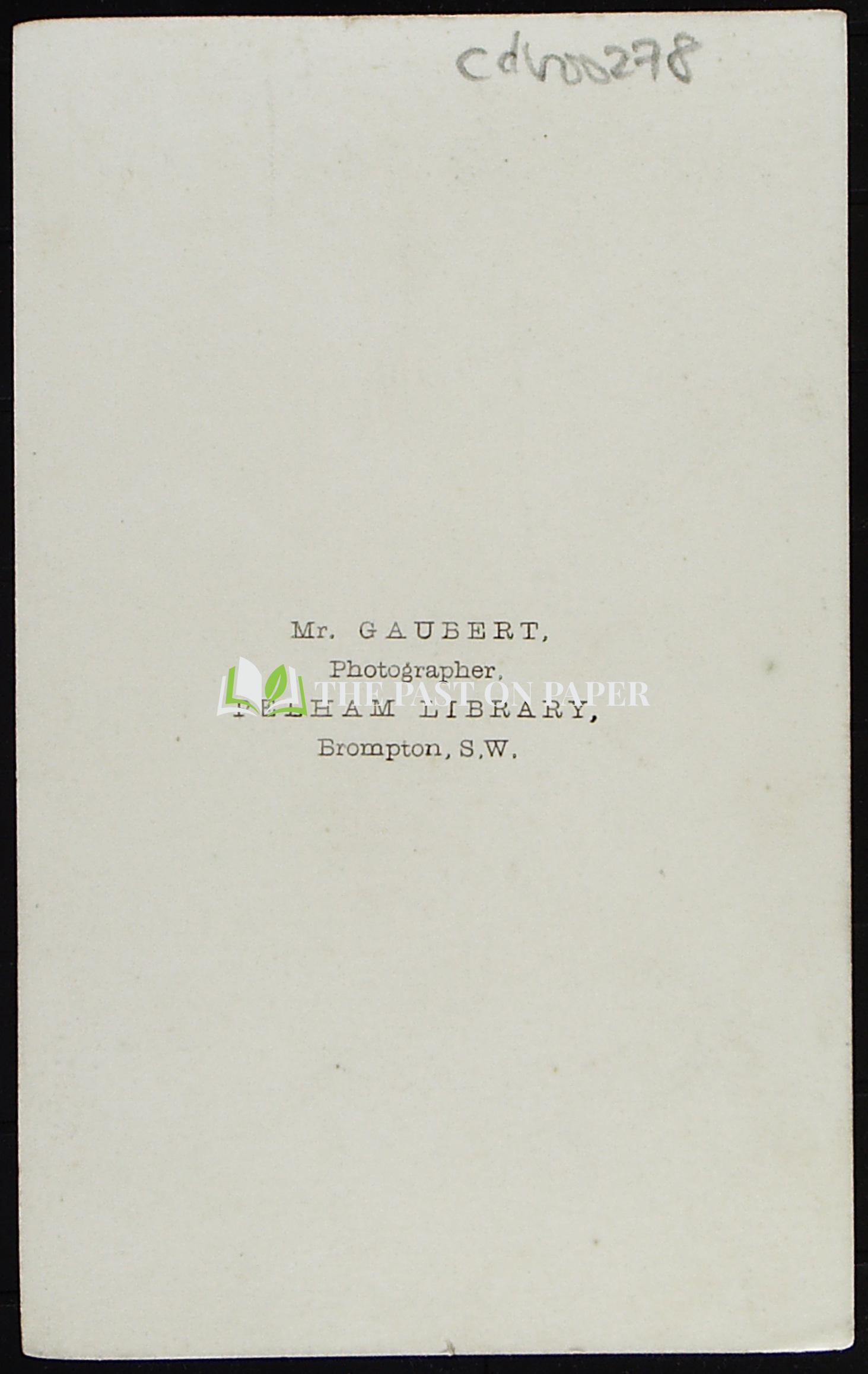 Carte de Visite of Unidentified Woman, Brompton, 1860s - Image 2