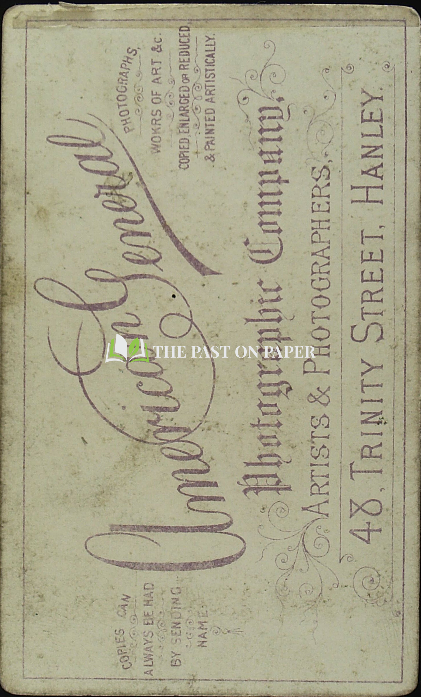 Carte de Visite of Unidentified Gentleman, Hanley, 1870s - Image 2