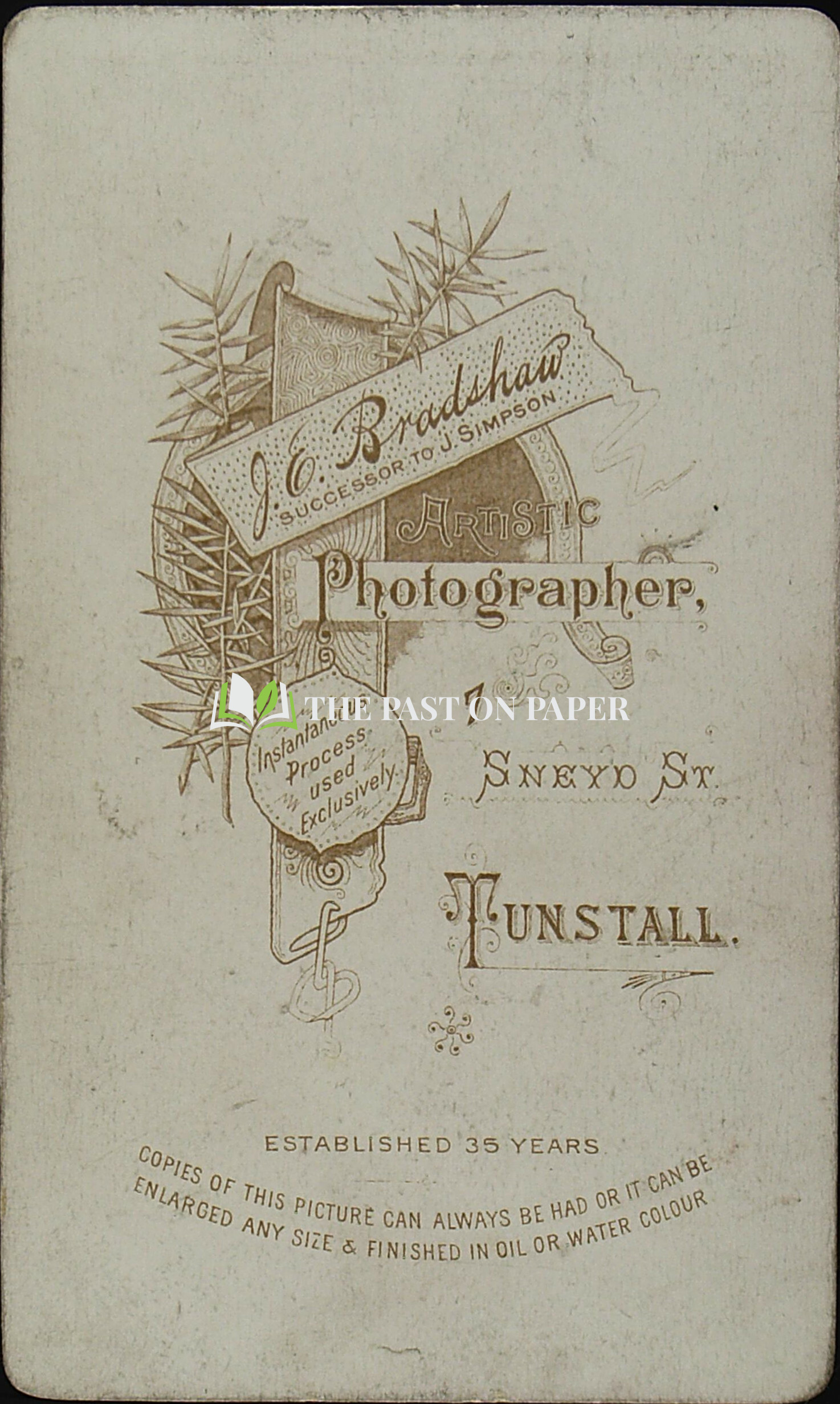 Carte de Visite of Unidentified Youth, Tunstall, 1870s - Image 2