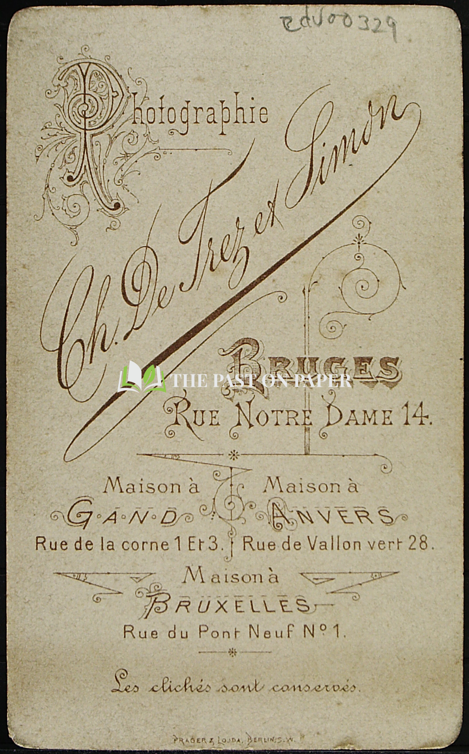 Carte de Visite of Unidentified Woman, Bruges,1880s - Image 2