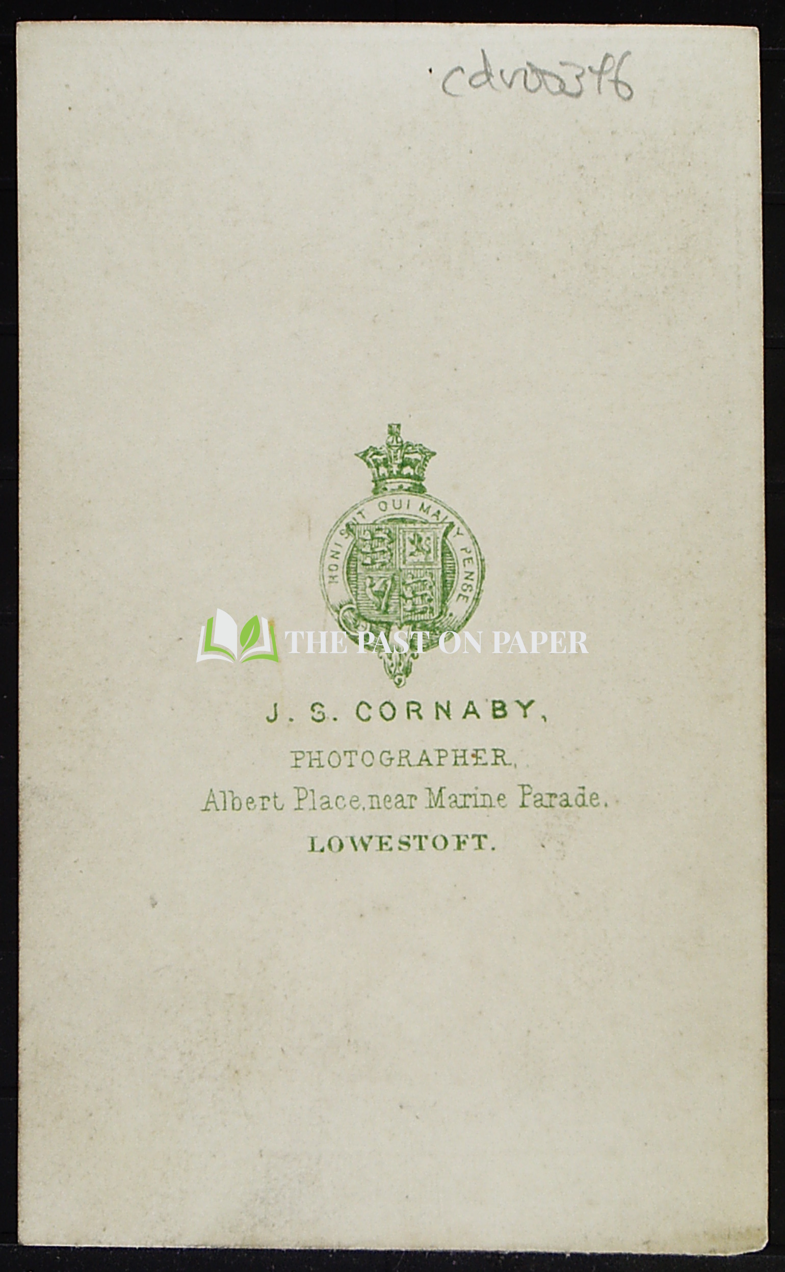 Carte de Visite of Unidentified Woman, Lowestoft, 1860s - Image 2