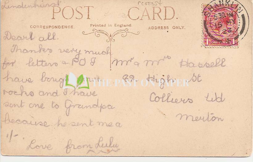 Postcard to Mr and Mrs Hassell of Meriton depiciting Carisbrooke Castle, Isle of Wight, 1923 - Image 3