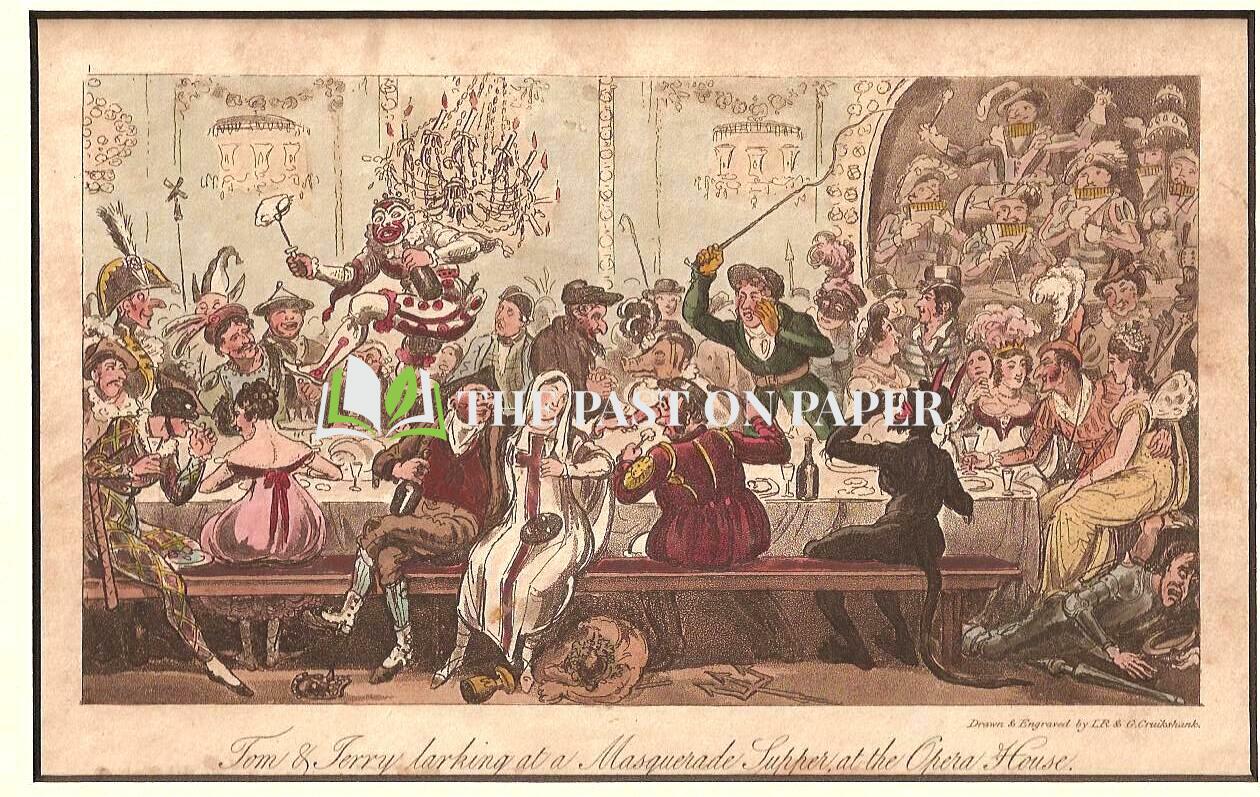 Pierce Egan's Life in London - Tom & Jerry Print. Masquerade Ball at the Opera House