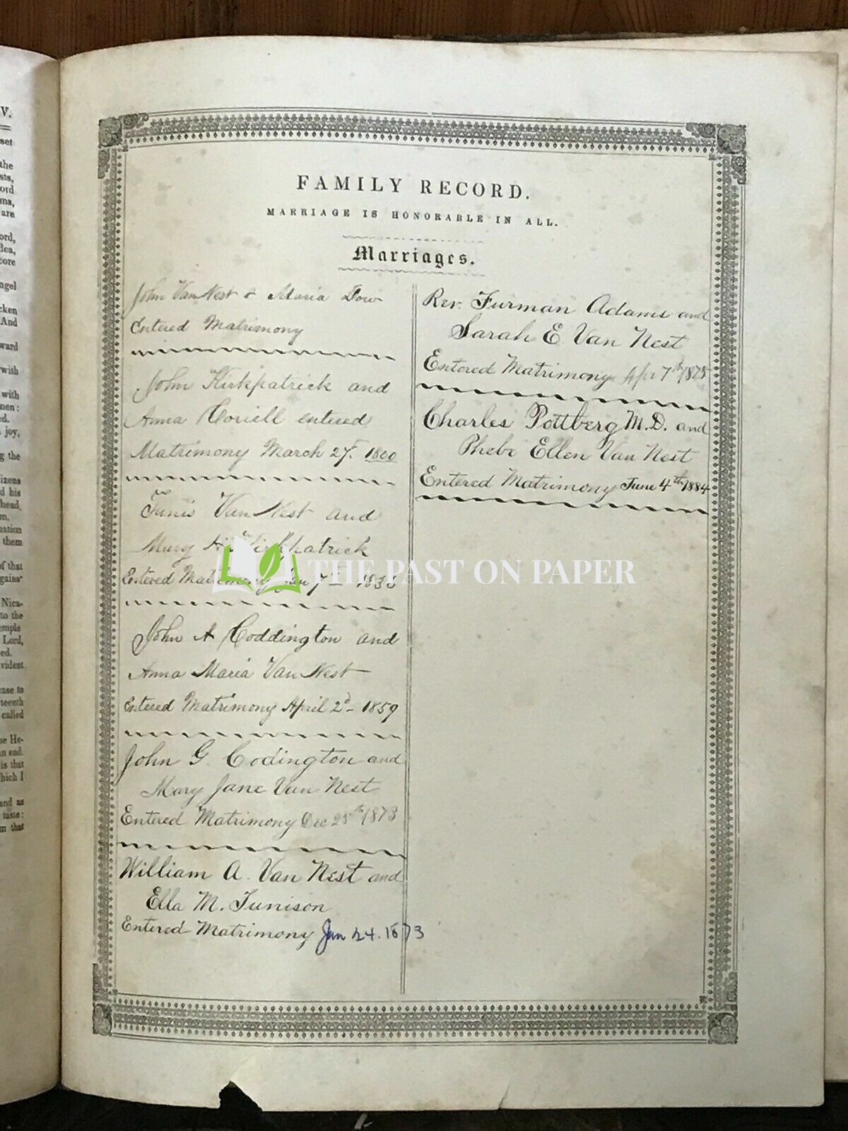 Van Nest Family Bible - Image 2