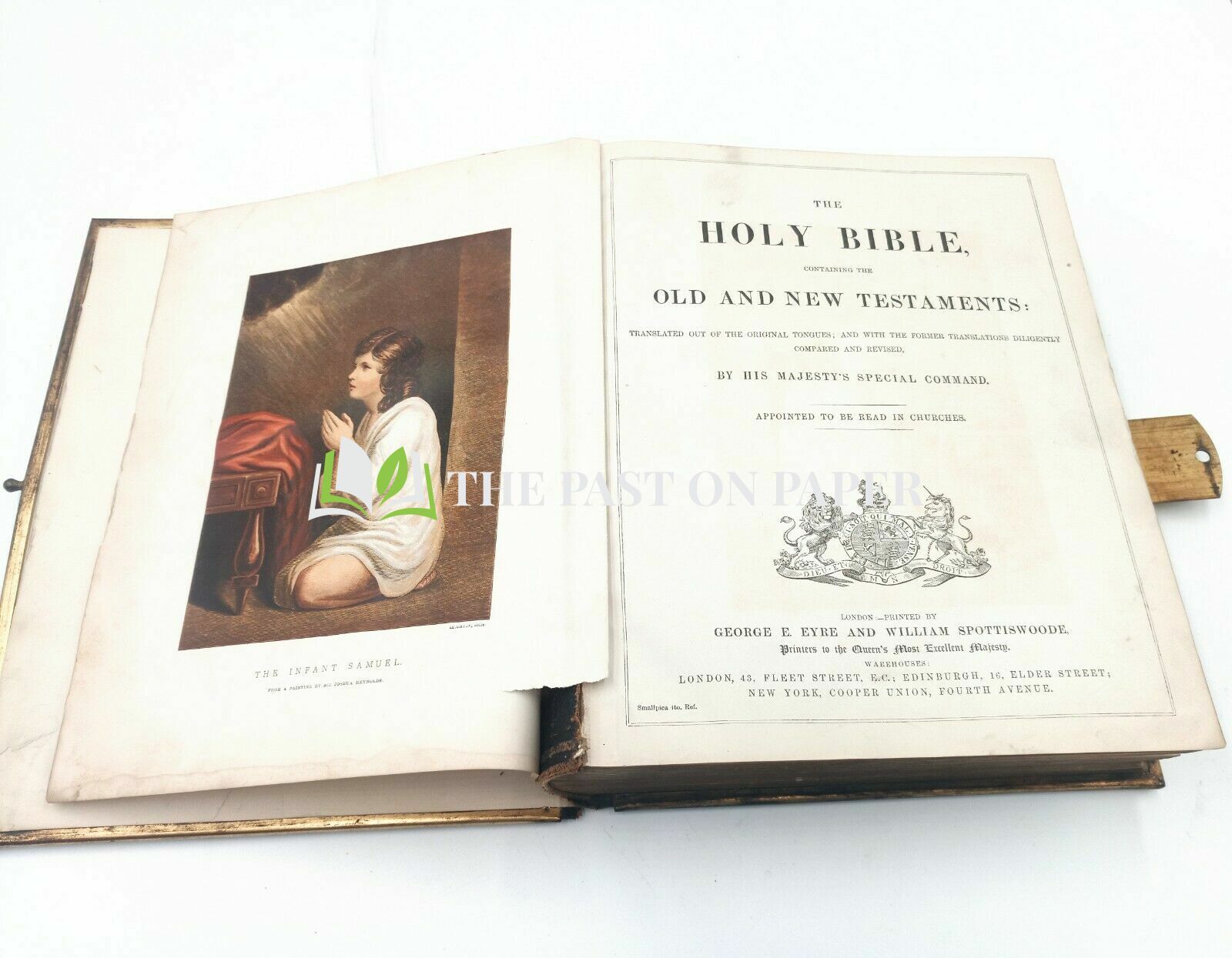 19th Century Antique Family Holy Bible and new Testament With Brass Fittings - Image 3