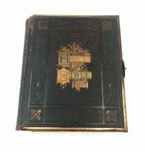 19th Century Antique Family Holy Bible and new Testament With Brass Fittings