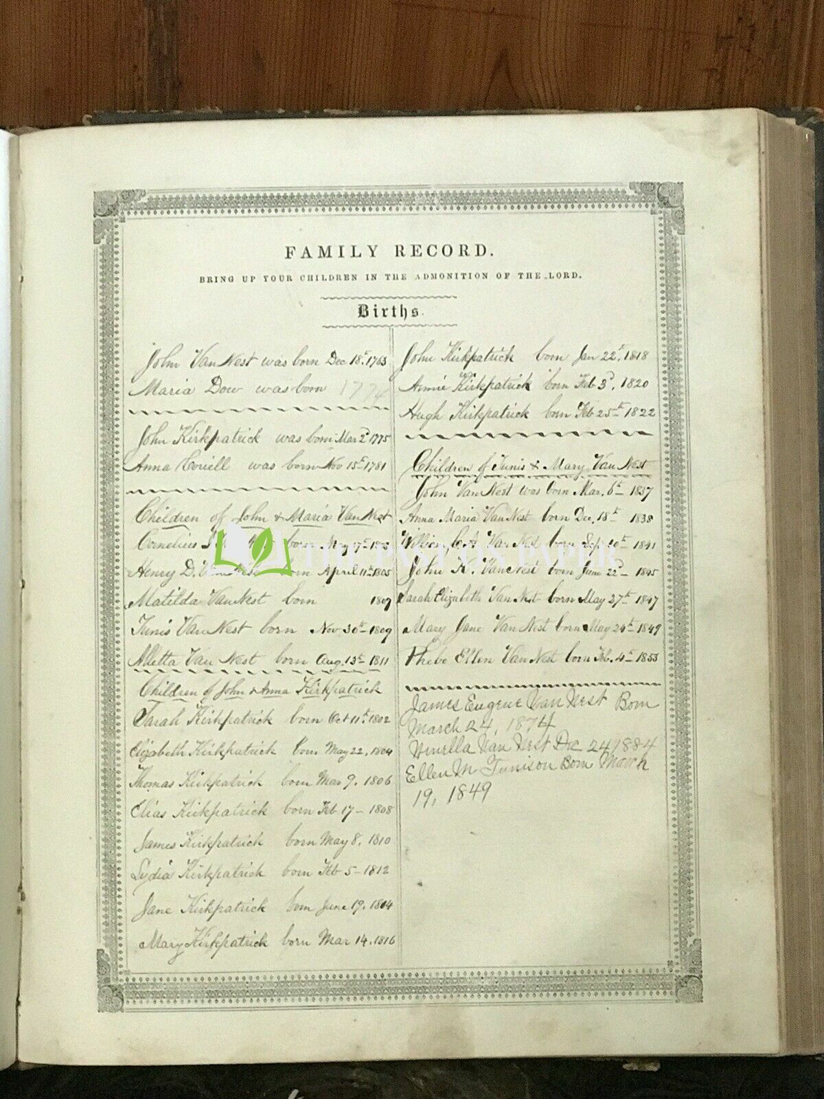 Van Nest Family Bible - Image 3