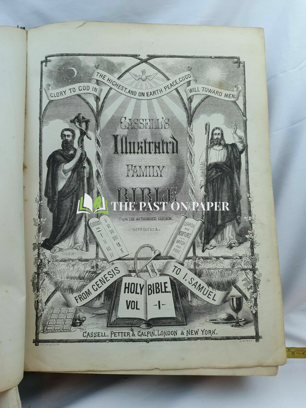 Antique Vintage Embossed 1800's Victoria family Bible Large 11.5"x 9.5" 6kg - Image 2